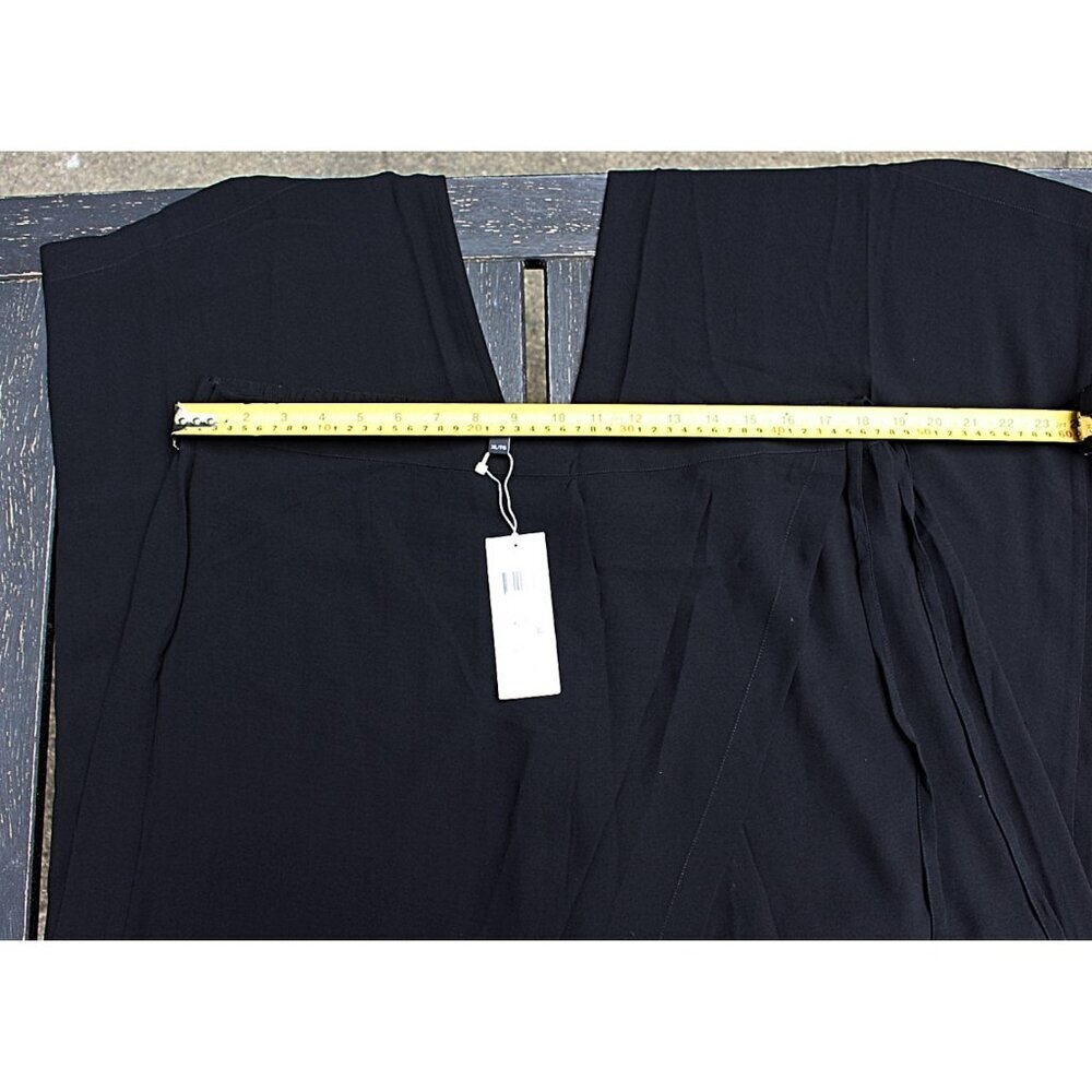 New w/Tags- Eileen Fisher Silk Georgette Crepe Wide Leg Sarong Pants, Black, XL - Picture 9 of 12